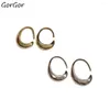 Boucles d'oreilles pendantes GorGor femmes cuivre Materia motif irrégulier rond lisse simplicité élégant anniversaire bijoux DKE-96903