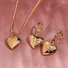 Ketens jjfoucs gouden kleur hanger ketting voor vrouwen metaal mooie perzik hart dubbelzijdig polijsten choker sieraden cadeau