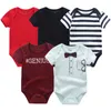 Macacão bebê 5pack infantil macacão roupas menino verão alta qualidade listrado ropa bebe roupas crianças traje 230427