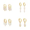 Hoop Earrings Design Gold Color Geometric Hexagon For Women Charm Pearl Tassel Statement Pendant Brincos 2023