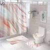 Rideaux de douche en marbre rose, décor brillant pour salle de bain, tissu Polyester, écran de bain décoratif, couverture de toilette, tapis, accessoires de WC