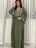 Etnische kleding Eid moslim abaya voor vrouwen feestjurken Jalabiya borduurwerk Ramadan Marokko Dubai Abaya Kaftan Islam vestidos Arabisch lang