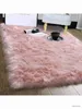 Tapetes de lã-como tapete de pelúcia tapete rosa lã-como macio e confortável sofá almofada quarto sala de estar tapete de pé