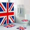 Gardiner vintage svart vit union jack badrum dusch gardin flagga av Storbritannien Storbritannien flagga badrumsmatta toalettslock badkar dekor gåva