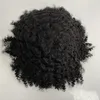 6 tum brasiliansk jungfrulig mänsklig hår ersättning B# svart färg 10mm våg full spetsstopp för svarta män