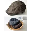 Berretto da baseball da uomo, berretto retrò, cappello britannico, misto lana, vintage, tweed a spina di pesce, berretto piatto casual da ragazzo