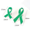 Brosches 4 Styles Ribbon Lapel Emalj Brosch Mental Health Logo Pin Stift Green Protection Ryggsäck Badge Accessories Smyckespresent