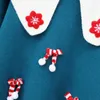 Kadın Sweaters Peter Pan Yakası Sweater Noel Ropa Mujer Tatlı Kontrast Kazak Üstler İlkbahar Sonbahar Kadın Giyim Yay Kadın Tutukluk 231127