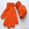 Mitaines pour enfants hiver 4-11 ans écriture pour enfants gants chauds résistants au froid couleur unie laine tricotée gants à doigts fendus R231128