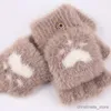 Children's Mittens New Women Warm Gloves Fashion Girls Plush Mittens Soft Plush Short Fingerless Half Finger Winter Gloves