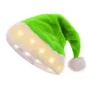 Chapeau de noël coloré à LED, chapeau de père noël en peluche, casquette en velours, fournitures de fête, chapeaux de fête Q777