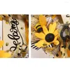 装飾的な花グレートヒマワリガーランド再利用可能なヒマワリの花輪を見る蜂の日の装飾