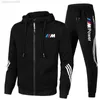 2023new Bmw m Men's Football Sets Zipper Hoodie+pants Two Pieces Casual Tracksuit Male Sportswear Gym Brand Clothing Sweat Suit