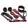 Ninghao 6 Pezzi Kit Fetish Letto Restrizioni Bondage Peluche Pu Flirtare Sexy Giocattoli Alternativi Legato Vestito Bondage Bdsm