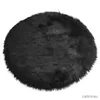 Tapijten Imitatie pluche kussen vloermat zwart rond tapijt decoratie tapijt is geschikt voor woonkamer slaapkamer bankkussen