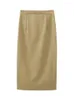 Spódnice dla kobiet 2023 Kieszenie przednie metalowa klamra klamra wysoka tła ładunek spódnica damska ubranie