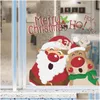 Wall Stickers Christmas Window Santa Claus Elk Kids Rooms Decor Decals Year 2022 Decorative Drop Delivery Home Garden Dhja8