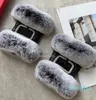 Winter Warm Short Style Plush Lining Autumn Sheepskin Mittens Women Furry Fingerless Gloves