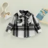 Para baixo casaco criança bebê menino menina algodão xadrez camisa jaqueta infantil criança casaco inverno primavera outono quente grosso outwear roupas de bebê 231128