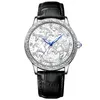 Armbanduhren 2023 Armbanduhr Carving Luxus Wasserdichte Mode Leuchtende Männer Quarzuhr Lederband Geschäftsmann Reloj Hombre