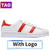 2023 OG Superstar Scarpe casual Donna Uomo Sneakers piatte Oro bianco Nero Rosso Navy Sliver Trainer Superstars 80s Pride Outdoor Sneaker Designer Uomo Donna Scarpe da ginnastica