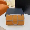 Bolsos cruzados superiores, bolso de diseñador para mujer, bolso de cuero con cadena, bolso de hombro a la moda para mujer, cartera con solapa que combina con todo