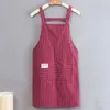 Aprons Apron household kitchen home and abroad pure cotton women net red summer thin catering special work clothes 231128