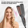 Ferros de ondulação Crimper de cabelo com 4 placas intercambiáveis Modelador de cabelo de íon negativo Volumizing Ferro de cabelo Fluffy Curling Iron Alisador de cabelo Q231128