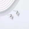 Stud Earrings Women's S925 Pure Silver Plated With Platinum Heart-shaped Round Bead Fashion Jewelry Lovers Love Gifts