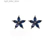 Stud Simple mignon petit cristal fleur boucles d'oreilles femmes bleu bijoux coréen Floral oreille goujons Boucle Oreille Femme YQ231128