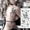 Tatuaggi Adesivi colorati di disegno Farfalla Adesivi per tatuaggi temporanei impermeabili Falena Fiore di rosa Scuro Flash Tatto Donne Sexy Body Art Braccio Collo Tatuaggi finti UominiL231