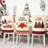 Stoelhoezen Kerst Eetkamerhoes Kerstman Sneeuwpop Boom Case Seat Voor Kerst Bruiloft El Banket Woonkamer 231127