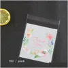 Emballage cadeau Sacs d'emballage en plastique Motif de fleurs Auto-adhésif Candy Cookie Cadeau Échantillon Package Bag1 Drop Livraison Home Garden Festive Pa Otlpu