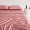 Ställ in BonenJoy 1 PC Flat Sheet 100%Egyptian Cotton Top Sheet Solid Color Luxury High Quality Flat Bed Sheet Single/Queen/King Size