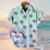 Camisas casuais masculinas Camisa masculina Botão da praia 2023 Hawaiian Man Prints 3D