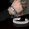 Punk Manschettenarmbänder für Männer Double Layer 316L Edelstahl Curb Cuban Link Chain Armbänder Breite 10mm