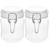 Aufbewahrungsflaschen 2 Stück Glasbehälter durchsichtige Kunststoffkanister Weithals-Einmachgläser Terrarium versiegelte Marmelade luftdicht Honig