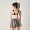 Kvinnors badkläder 2023 Korea kvinnors mode ett stycke prinsessa kjol liten bröst stålfäste samla våren resort