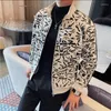 Jaquetas masculinas 2023 outono moda impressa jaqueta gola solta casual bombardeiro festa social streetwear casaco roupas masculinas