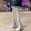 Pantalon Harajuku jambe large pantalon surdimensionné hommes vêtements de rue côté fendu pantalon de planche à roulettes pantalon décontracté ample pantalon Cargo 2022 nouveau