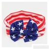 Accessoires pour cheveux Accessoires pour cheveux Bébé Star Stripe Drapeau National Bowknot Bandeaux 3 Design Filles Belle Bande Américaine Mignonne Headwrap C Dhpxd