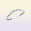 Ela 925 Sterling Silver Packable Wedding Ring Engagement Band for Women Curve Wave Design AAAA Jóias de Zircão9708857