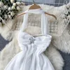 Abiti casual Senior Sense Of Vacation Wind Super Fairy Hanging Neck Smocked Backless Chiffon Celebrity Dress