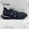 Designer Shoes Track 3 Men Sneakers 3.0 LED Women Sneakers Low Top Leather Trainers Platform Sneaker Lace Up Gummi Shoe Glow Led Trainer Luxury Outdoor With Box