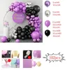 Andere evenementen Feestartikelen 102 stuks Paarse ballonboogset Zwarte ballonslinger voor speelgoed Kid Party Eerste verjaardag Decoratie Helium Air Globos 231127