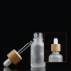 Bambusschütze Gefriertes Glas Drop -Flaschen Flüssigkeit Reagenzie Pipette Flaschen Augverpalte Aromatherapie ätherische Öle Parfums Flaschen Sfucv