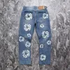 Jeans masculinos lavados inlay gem mens kapok completo impresso homens mulheres calças de tecido pesado calças jeans de grandes dimensões