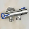 Bathroom Sink Faucets One-In And Two Out Three-Way Triangle Valve 304 Stainless Steel Cold Water Faucet Washing Machine