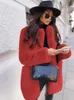 Futra kobiet sztuczny futra faux fur płaszcz kobiet fioletowy długi rękaw lapowy płaszcz zimowy moda temperament biuro ladywhite futra odzież czerwona 231128