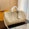 23SS unisex luksusowa designerka torebka podróżna surowa skóra gruba zużycie trwały surowy sprzęt na dużą pojemność torebka torebka crossbody 50 cm